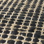 Aalia 16.0L x 16.0W x 16.0H Charcoal Leather and Jute Pouf