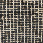 Aalia 16.0L x 16.0W x 16.0H Charcoal Leather and Jute Pouf