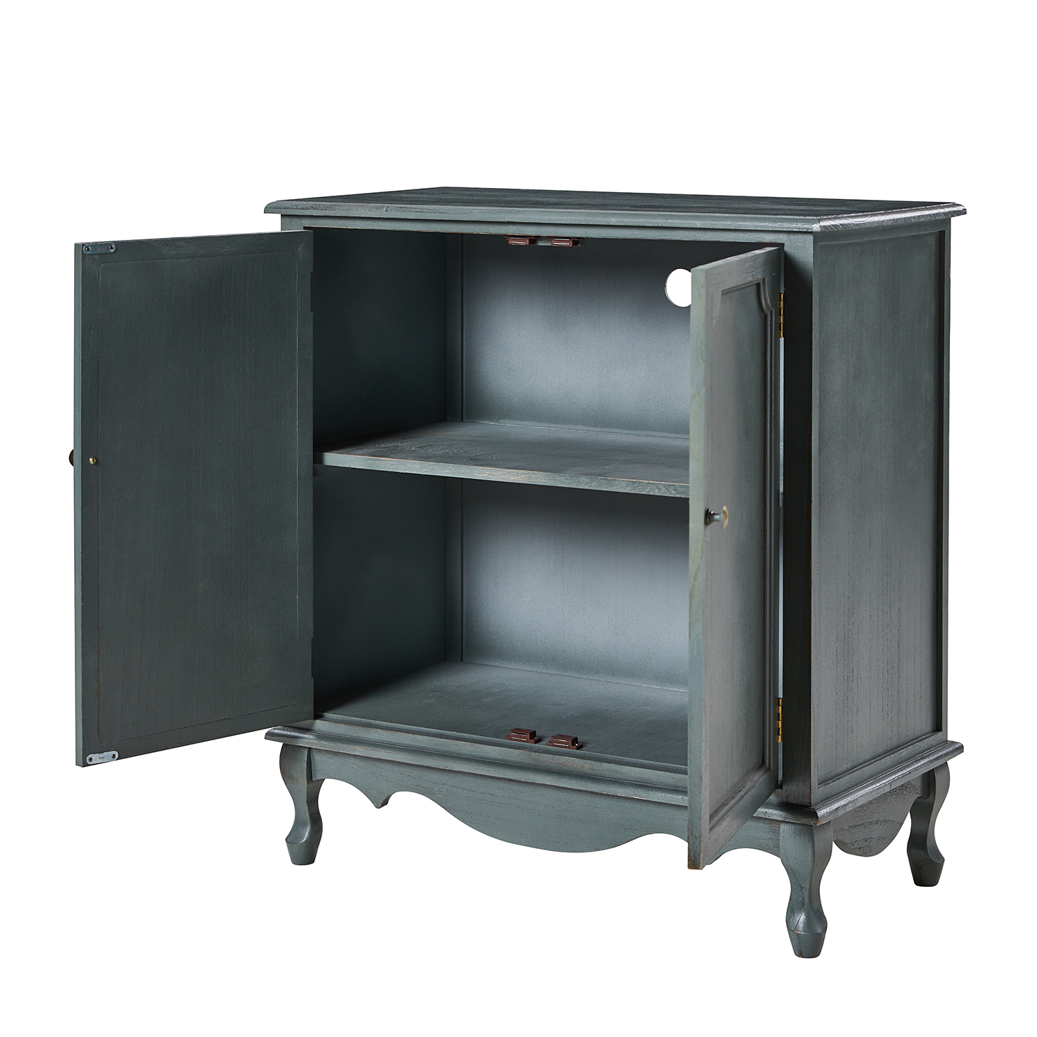 Aanijah Blue Farmhouse 2-Door Accent Cabinet with Cable Management 4 Aanijah Blue Farmhouse 2-Door Accent Cabinet with Cable Management - Image 4