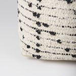 Aarohi 16.0L x 16.0W x 16.0H Cream/Black Cotton Patterned Pouf