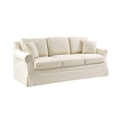 Abegail Linen Slipcovered Farmhouse Down Blend Sofa