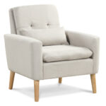 Ergonomic Accent Chair with Lumbar Pillow and Rubber Wood Legs 10 Ergonomic Accent Chair with Lumbar Pillow and Rubber Wood Legs