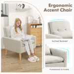 Ergonomic Accent Chair with Lumbar Pillow and Rubber Wood Legs 12 Ergonomic Accent Chair with Lumbar Pillow and Rubber Wood Legs