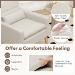 Ergonomic Accent Chair with Lumbar Pillow and Rubber Wood Legs 13 Ergonomic Accent Chair with Lumbar Pillow and Rubber Wood Legs