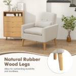 Ergonomic Accent Chair with Lumbar Pillow and Rubber Wood Legs 14 Ergonomic Accent Chair with Lumbar Pillow and Rubber Wood Legs