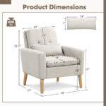 Ergonomic Accent Chair with Lumbar Pillow and Rubber Wood Legs 11 Ergonomic Accent Chair with Lumbar Pillow and Rubber Wood Legs