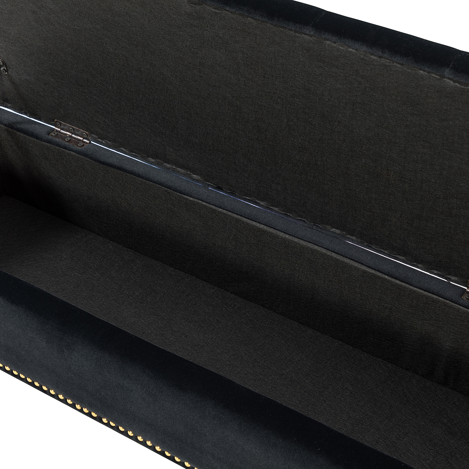 Achilles Black Tufted Storage Bench with Nailhead Trim 5 Achilles Black Tufted Storage Bench with Nailhead Trim - Image 5