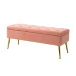 Achilles Pink Tufted Nailhead Storage Bench 7 Achilles Pink Tufted Nailhead Storage Bench