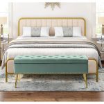 Achilles Sage Tufted Nailhead Storage Bench