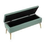 Achilles Sage Tufted Nailhead Storage Bench