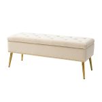 Achilles Tan Tufted Nailhead Storage Bench 7 Achilles Tan Tufted Nailhead Storage Bench