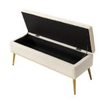 Achilles Tan Tufted Nailhead Storage Bench 9 Achilles Tan Tufted Nailhead Storage Bench