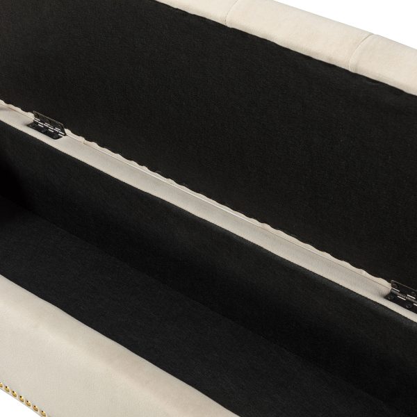 Achilles Tan Tufted Nailhead Storage Bench 4