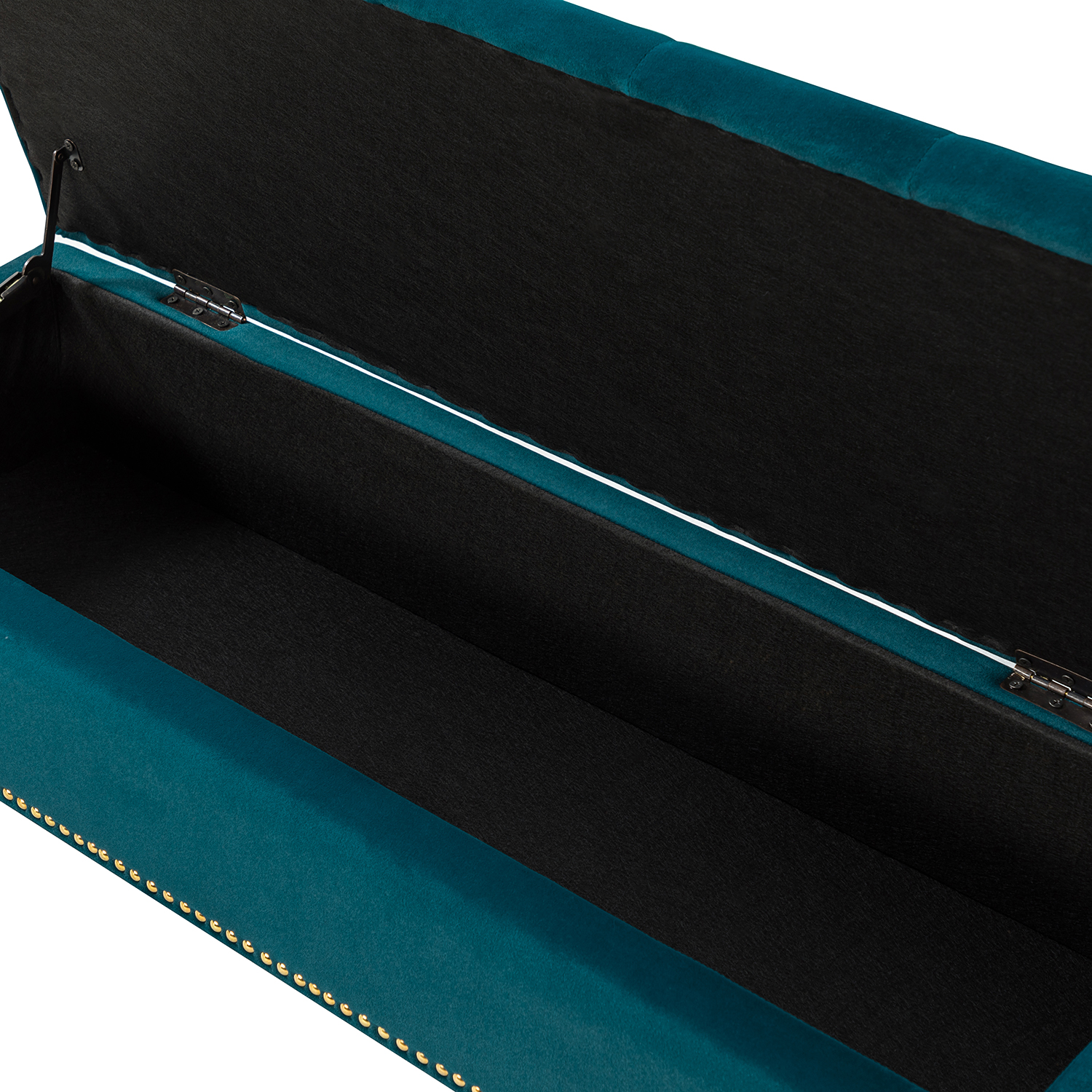 Achilles Teal Tufted Nailhead Storage Bench 5 Achilles Teal Tufted Nailhead Storage Bench - Image 5