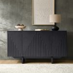 Adamo Black Embossed Modern Sideboard with Adjustable Shelves 7 Adamo Black Embossed Modern Sideboard with Adjustable Shelves