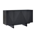 Adamo Black Embossed Modern Sideboard with Adjustable Shelves 6 Adamo Black Embossed Modern Sideboard with Adjustable Shelves