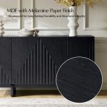 Adamo Black Embossed Modern Sideboard with Adjustable Shelves 9 Adamo Black Embossed Modern Sideboard with Adjustable Shelves