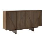 Adamo Embossed Texture Modern Walnut Sideboard 6 Adamo Embossed Texture Modern Walnut Sideboard