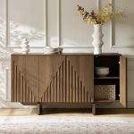 Adamo Embossed Texture Modern Walnut Sideboard 8 Adamo Embossed Texture Modern Walnut Sideboard