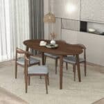Walnut Solid Wood Mid Century Modern Dining Table 8 Walnut Solid Wood Mid Century Modern Dining Table