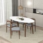 White Solid Wood Mid Century Modern Rectangular Dining Table 8 White Solid Wood Mid Century Modern Rectangular Dining Table