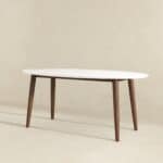 White Solid Wood Mid Century Modern Rectangular Dining Table 9 White Solid Wood Mid Century Modern Rectangular Dining Table