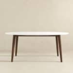 White Solid Wood Mid Century Modern Rectangular Dining Table 7 White Solid Wood Mid Century Modern Rectangular Dining Table