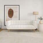 Beige Boucle Sofa with Metal Feet (Large)