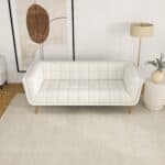 Beige Boucle Sofa with Metal Feet (Large)