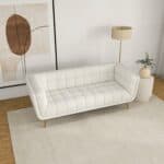 Beige Boucle Sofa with Metal Feet (Large)