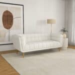 Beige Boucle Sofa with Metal Feet (Large)