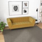 Large Gold Velvet Sofa with Solid Wood Frame