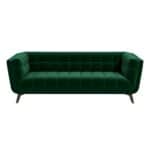 Grey Velvet Mid-Century Modern Sofa with Removable Legs