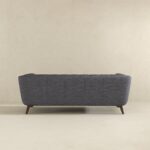 Large Grey Fabric Sofa with Mid-Century Modern Style