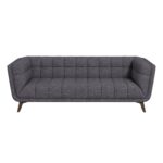 Large Grey Fabric Sofa with Mid-Century Modern Style