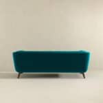 Teal Boucle Sofa with Removable Legs for Tight Spaces