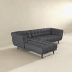 Grey Linen Left Sectional Sofa with Plush Foam Cushions