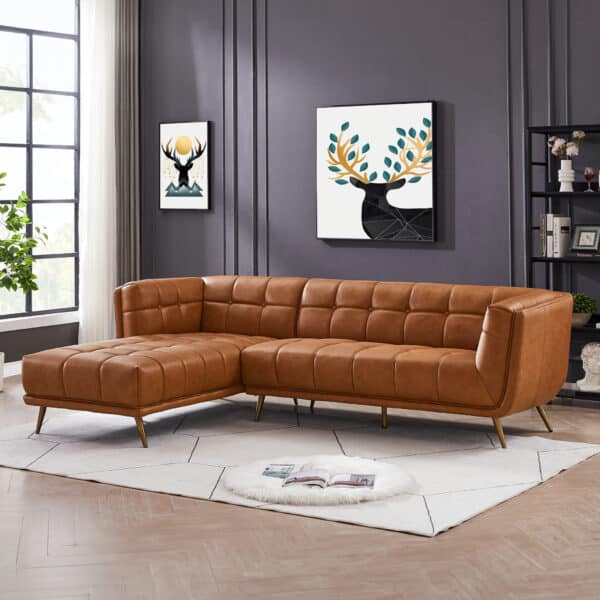 AddisonLeftSectionalCognacLeatherSofa 7