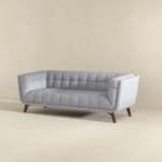 Gray Mid-Century Modern Fabric Sofa with Removable Legs