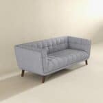 Gray Mid-Century Modern Fabric Sofa with Removable Legs
