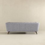 Gray Mid-Century Modern Fabric Sofa with Removable Legs