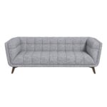 Gray Mid-Century Modern Fabric Sofa with Removable Legs