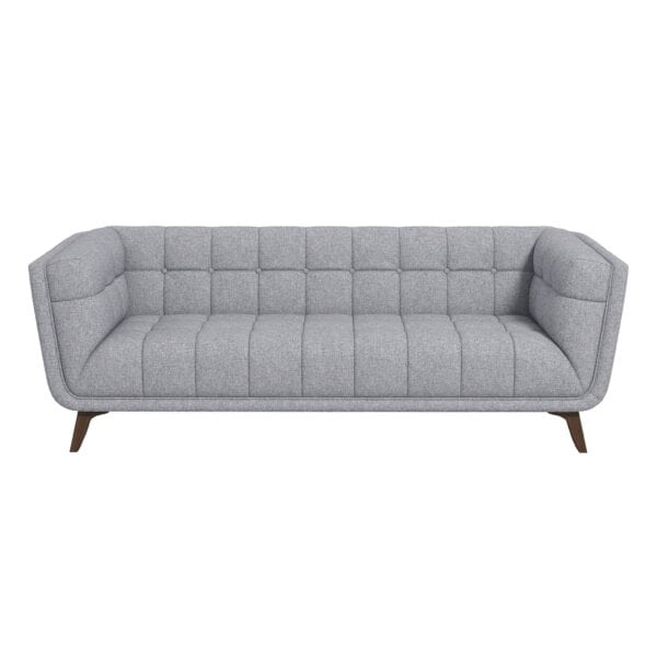 Gray Mid-Century Modern Fabric Sofa with Removable Legs