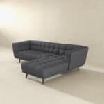 Grey Linen Right Sectional Sofa with High-Density Foam Cushions