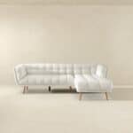 Cream Boucle Right Sectional Sofa Addison Style