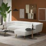 Cream Boucle Right Sectional Sofa Addison Style