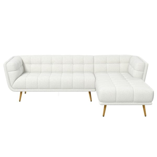 Cream Boucle Right Sectional Sofa Addison Style