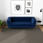 Blue Boucle Sofa with Metal Feet (Large)