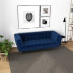 Blue Boucle Sofa with Metal Feet (Large)