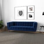 Blue Boucle Sofa with Metal Feet (Large)